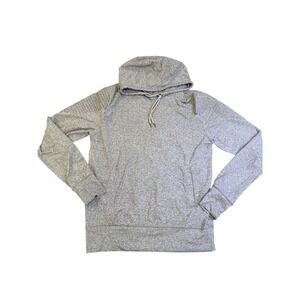 Golds Gym Hoodie Gray Pullover Athletic‎ Sz M Ribbed Shoulders Thumb Holsters